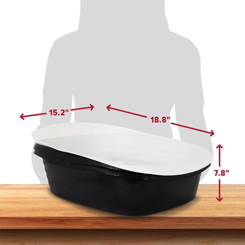 Large Sifting Plastic Cat Litter Box with Microban Odor Control Eco-Friendly